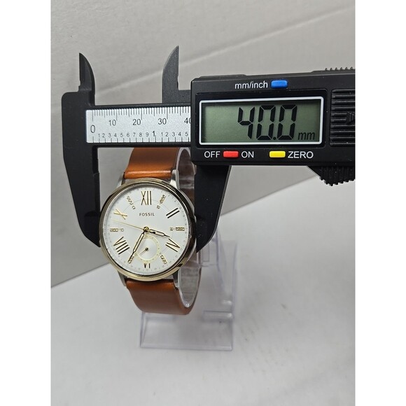 Fossil Gazer ES4161 Womens Watch White Dial Crystal Markers Leather New Battery - Picture 6 of 13